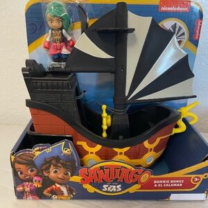 Santiago of the Seas Bonnie Bones Pirate Ship Toy - Black, Red & White
